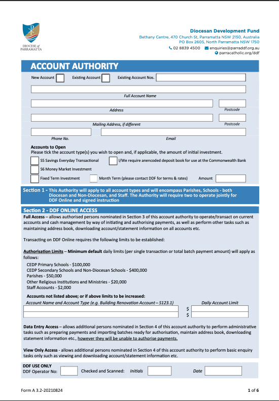 DDF Account Authority