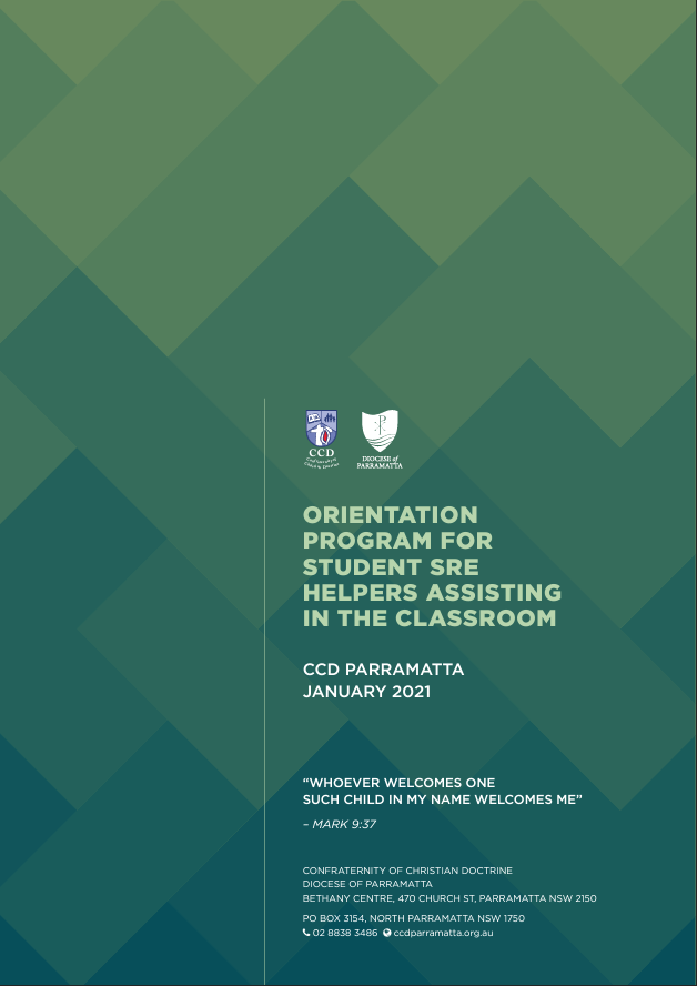 Student SRE Helpers Orientation Booklet