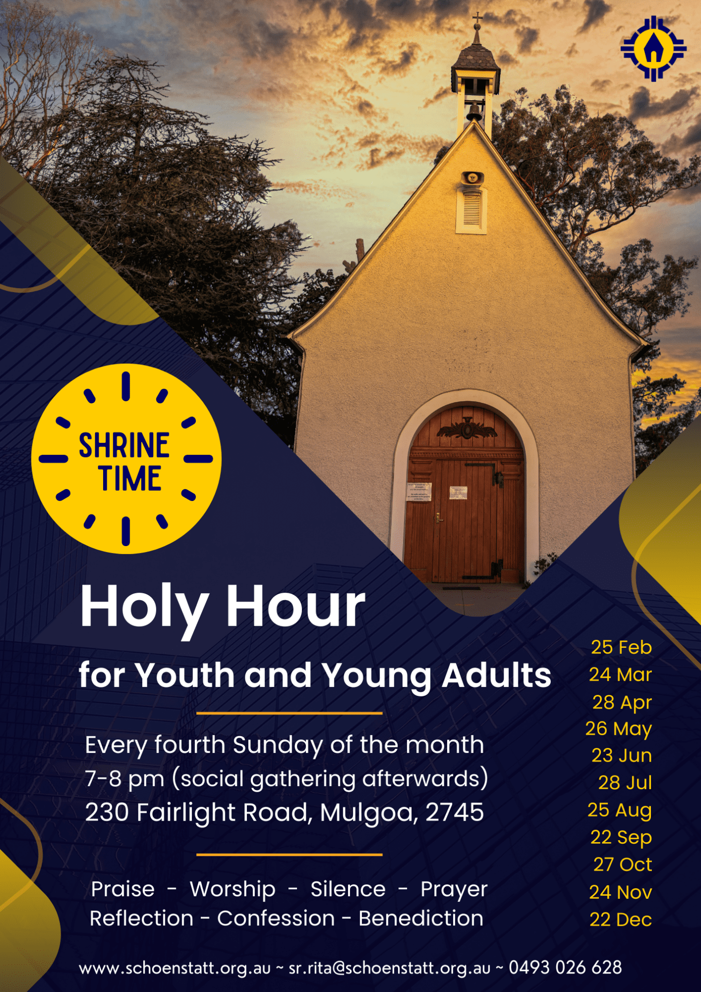 Mount Schoenstatt Shrine Time Holy Hour for Youth and Young Adults (24 March)