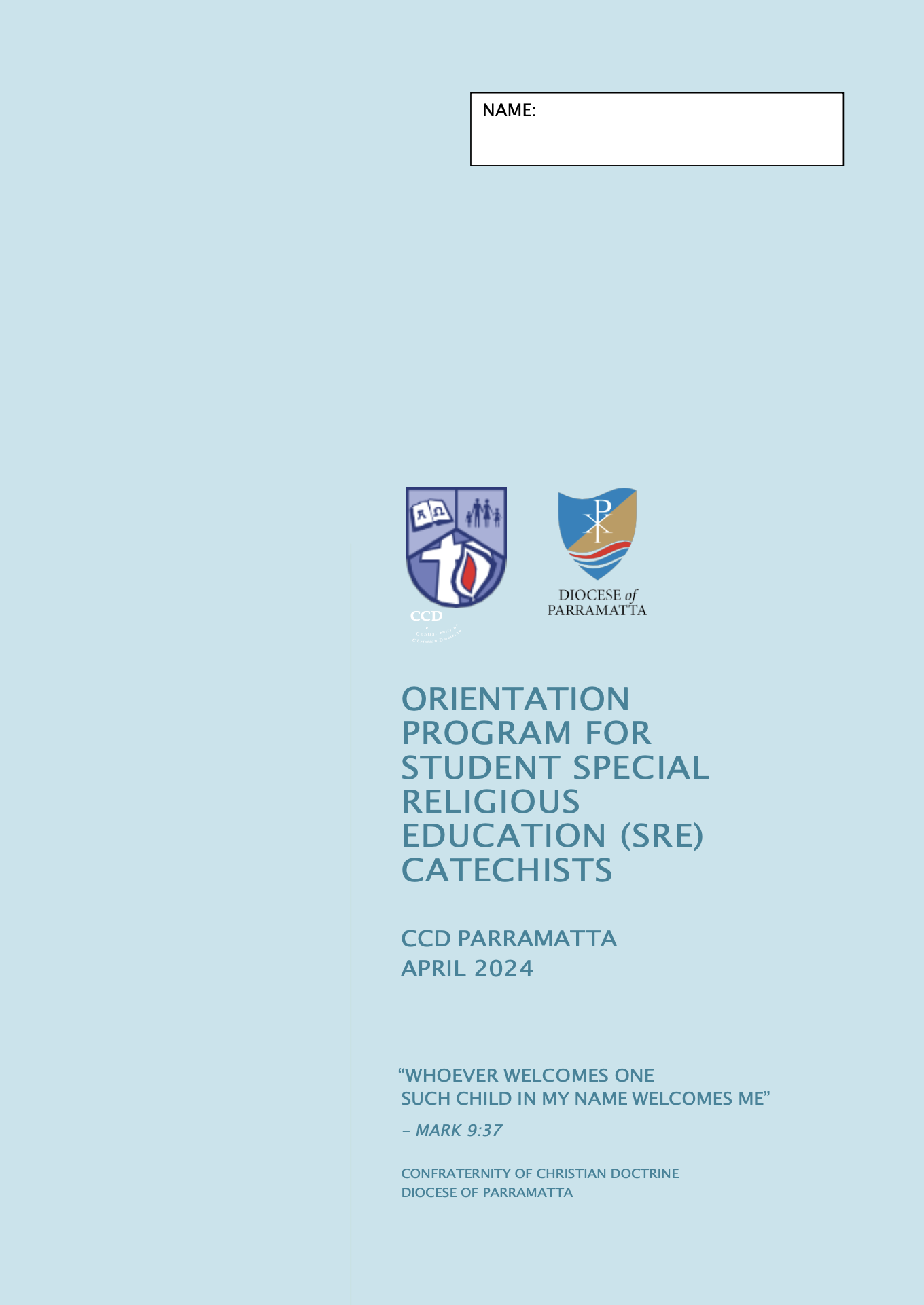 Student SRE Orientation Booklet