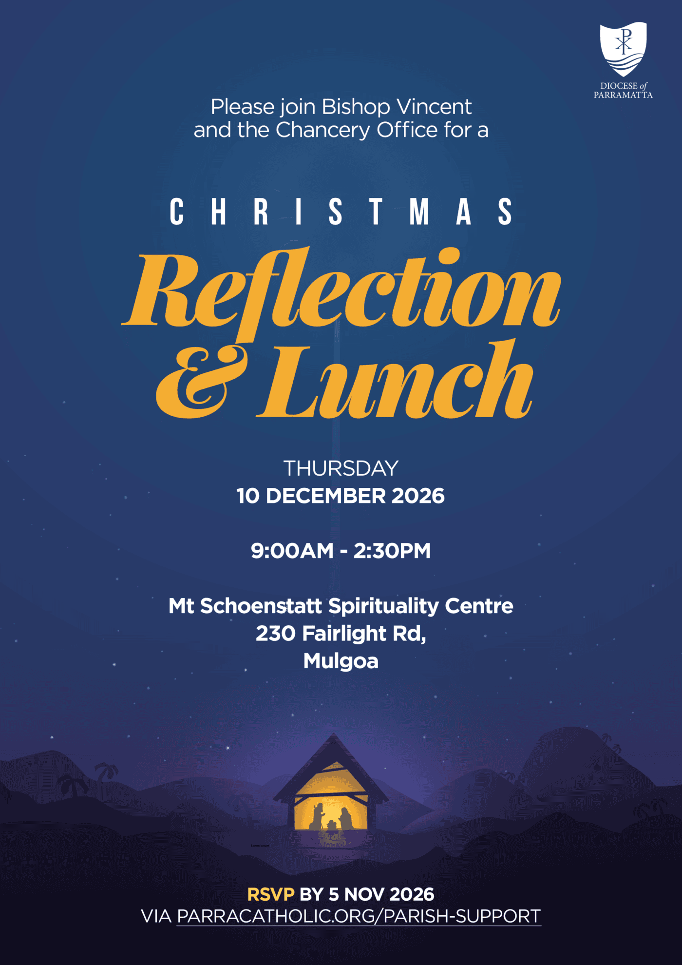 Christmas Lunch & Reflection Day for Parish Staff (10 December)