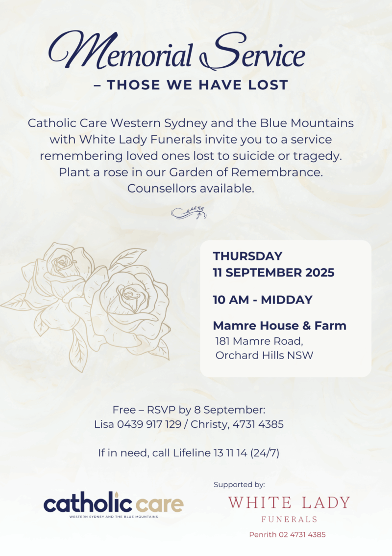Suicide Memorial Service, Orchard Hills (11 September)