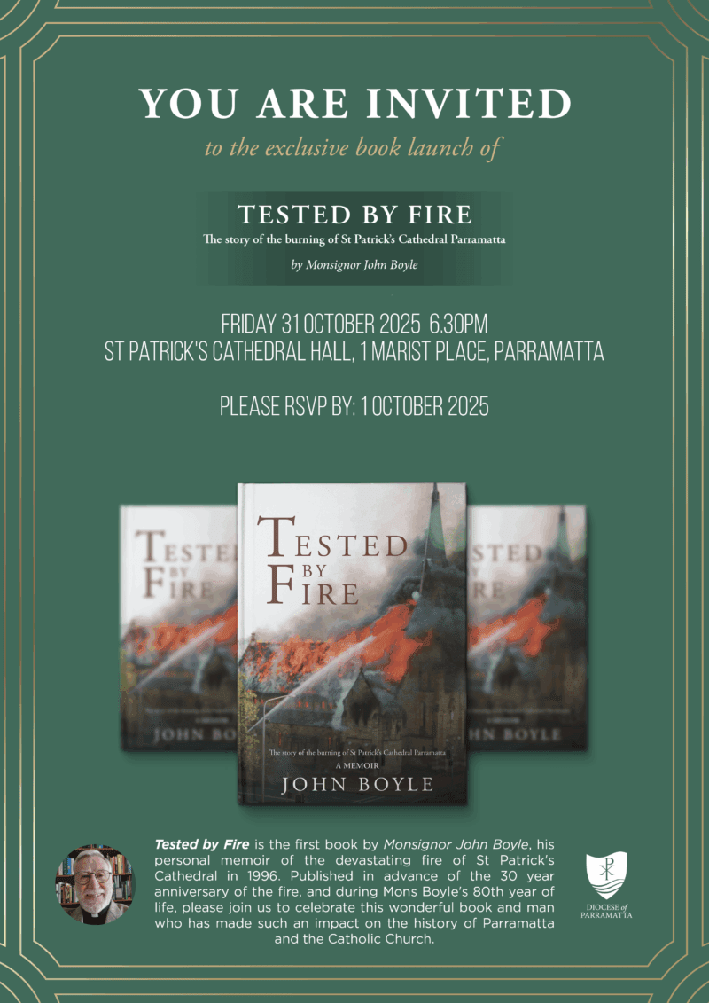 ‘Tested by Fire’ book launch by Monsignor John Boyle (31 October)