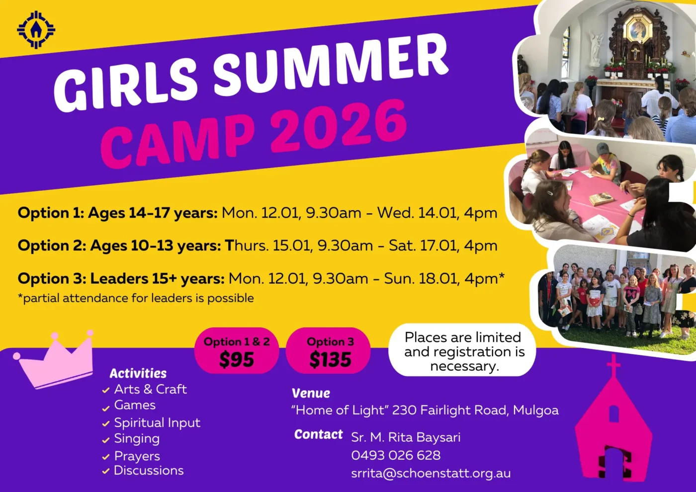 Schoenstatt Girls Summer Camp (12-18 January)