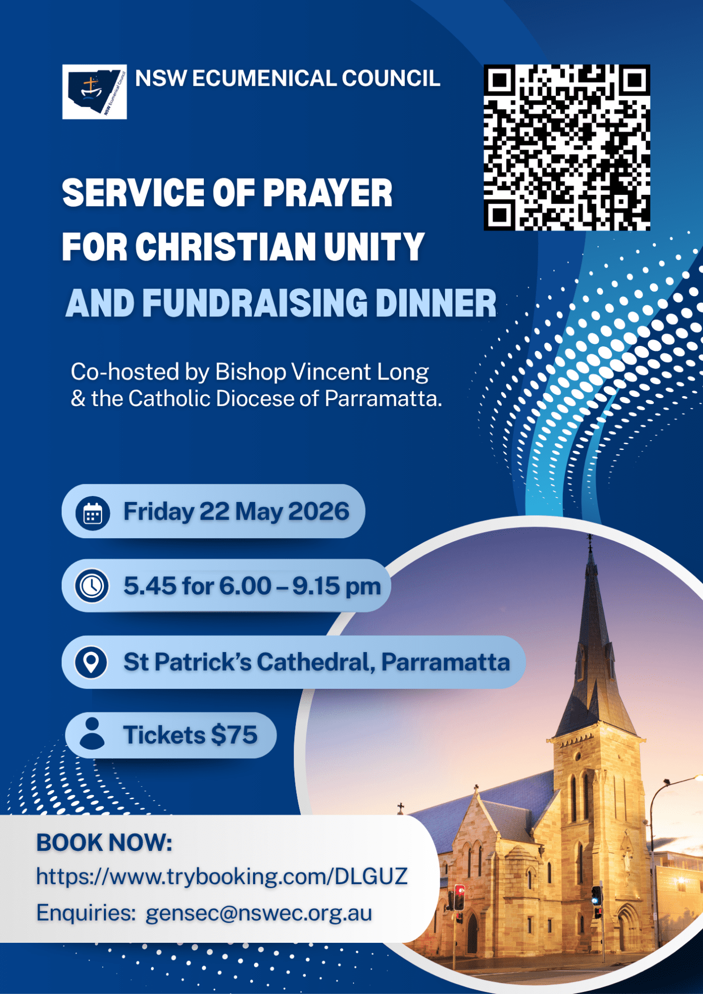 NSW Ecumenical Council Service of Prayer for Christian Unity and Fundraising Dinner (22 May)