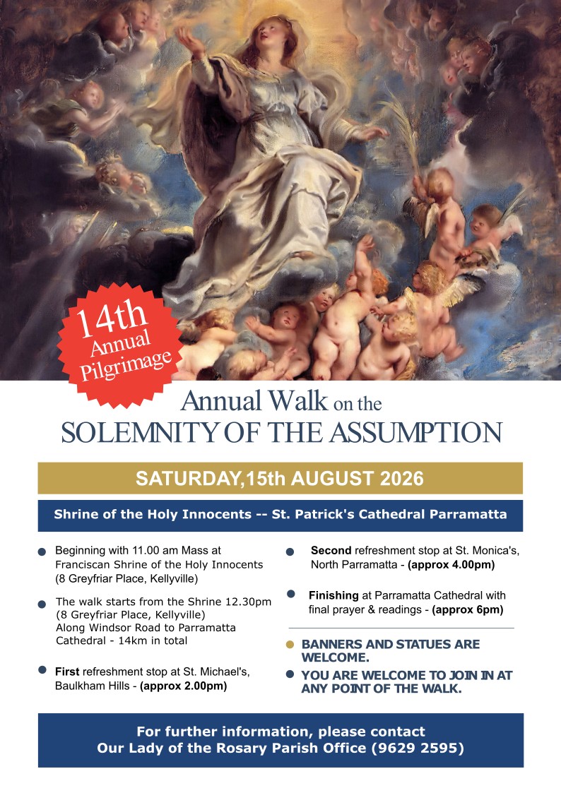 Annual Walk on the Solemnity of the Assumption (15 August)