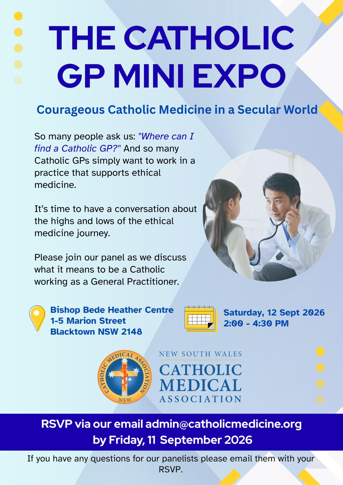 The Catholic GP Mini Expo (12 September)