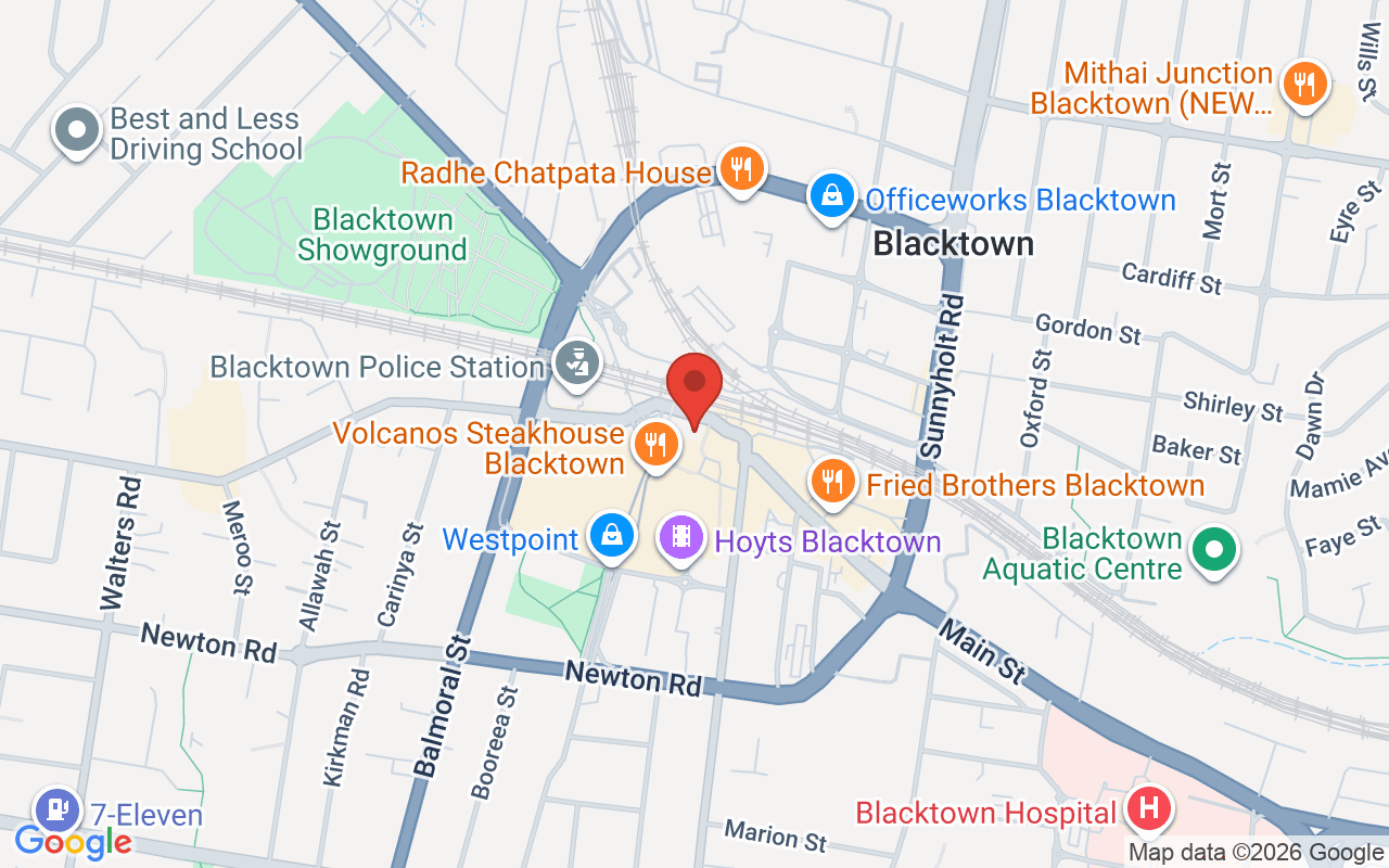 Map of ACU Blacktown Chaplaincy