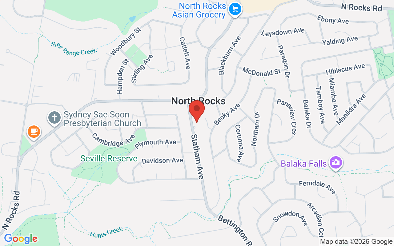 Map of Christ the King Catholic Church North Rocks