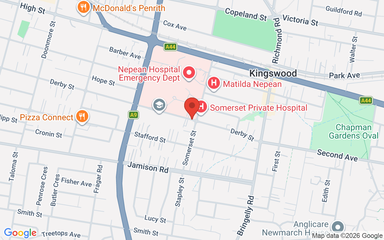 Map of Nepean Hospital