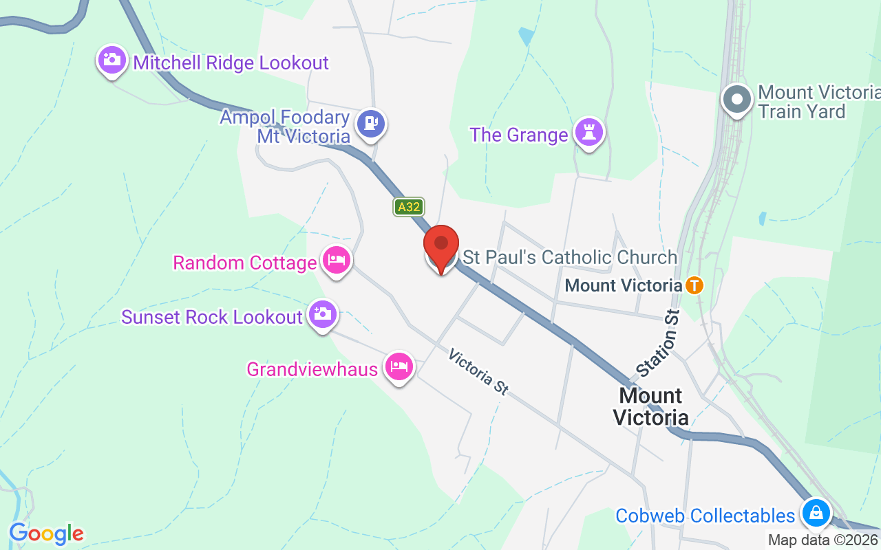 Map of St Paul’s Catholic Church Mount Victoria