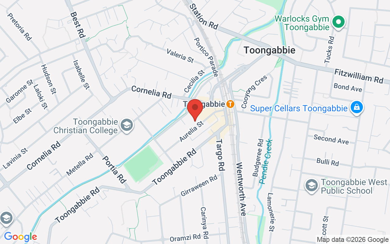 Map of St Anthony of Padua Catholic Church Toongabbie