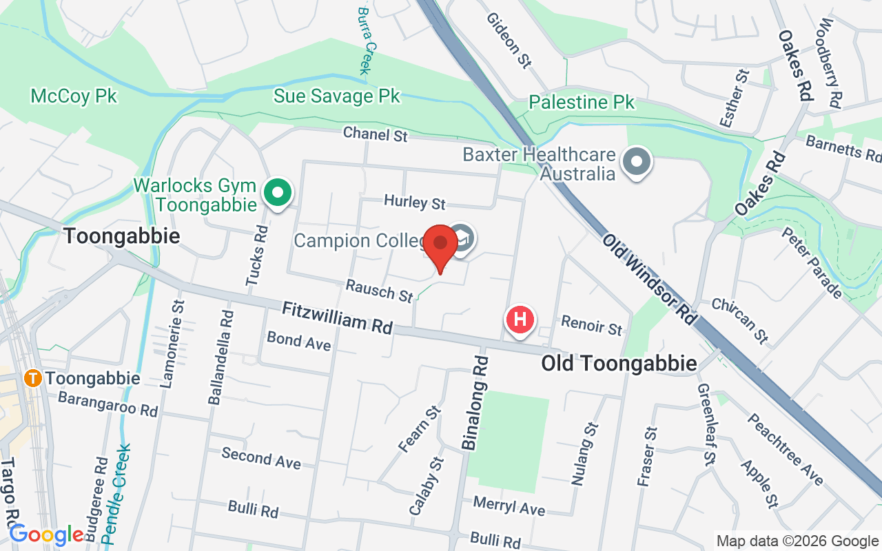 Map of Campion College Early Christianity Symposium (27–28 Sept)