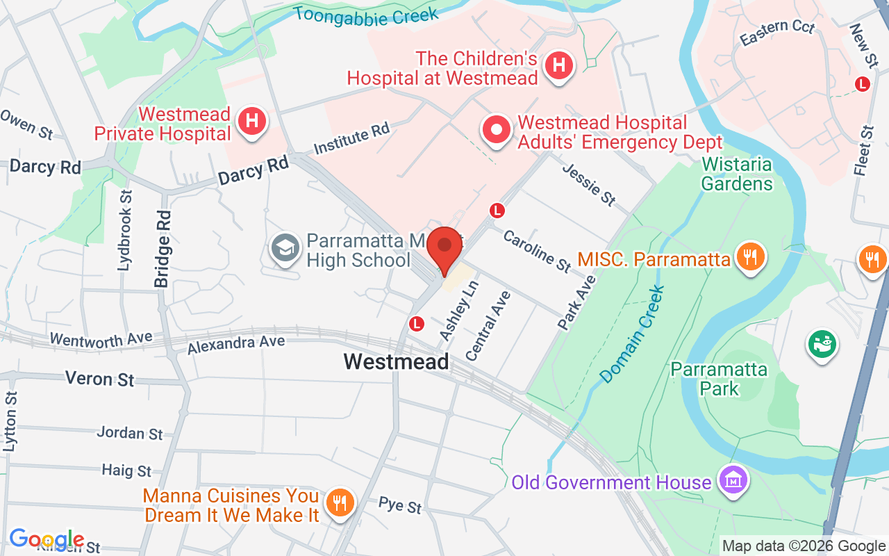 Map of Westmead Hospital