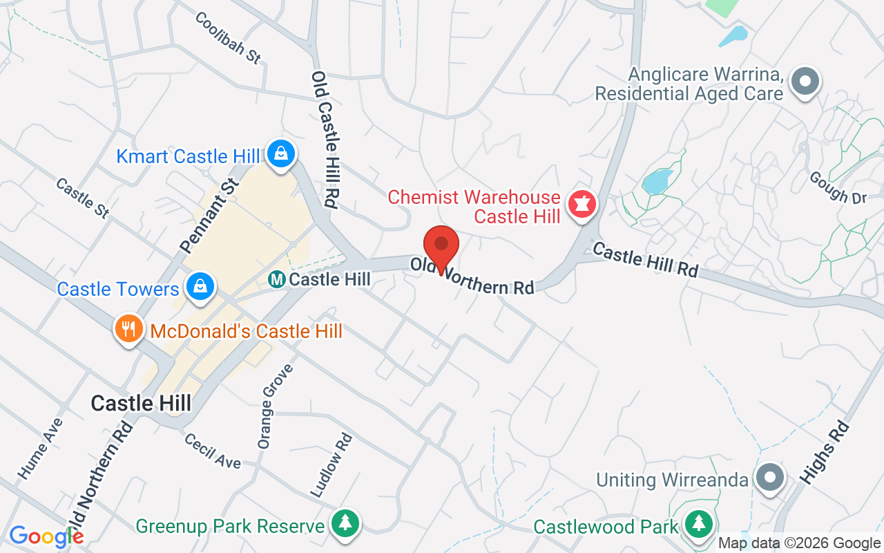 Map of St Bernadette’s Catholic Church Castle Hill