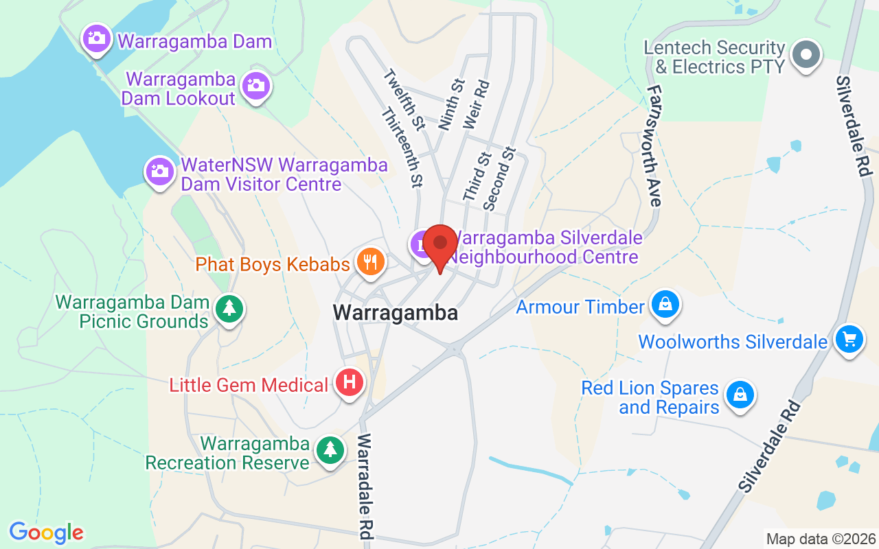 Map of Sacred Heart Catholic Church Warragamba